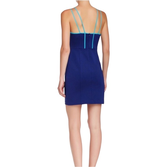 Trina Turk Blue Yvette Sleeveless Silk Trim Dress Size 6 $258 - Picture 2 of 8